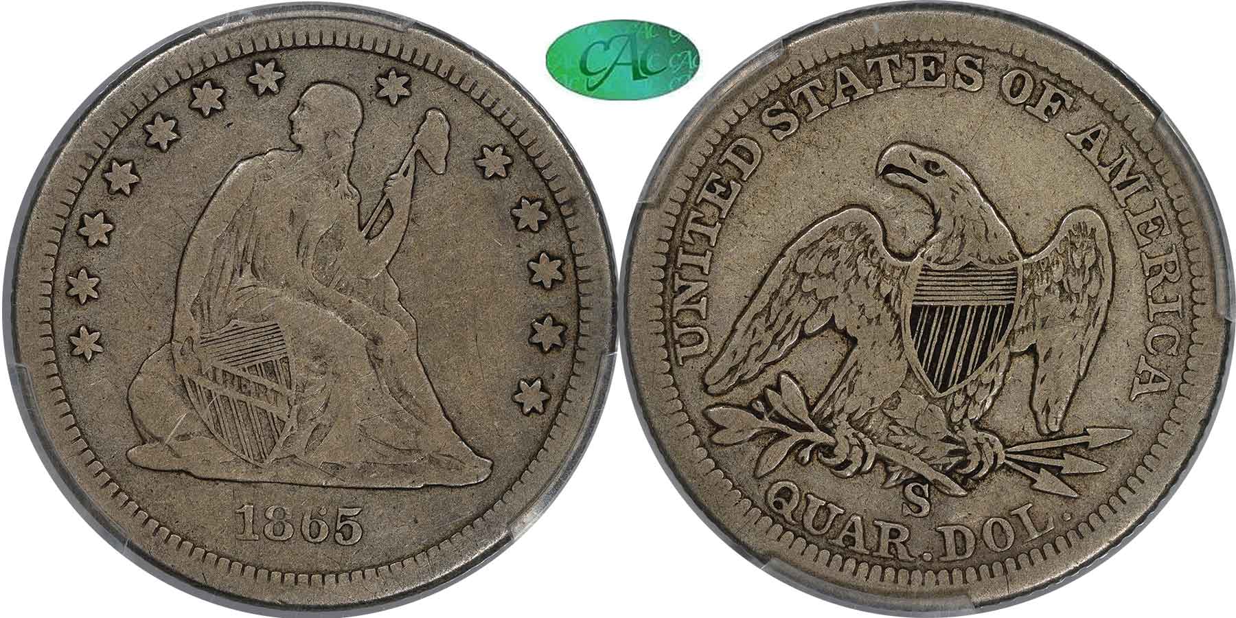 GFRC Open Set Registry - MIKE VERHULST 1865 Seated  25C