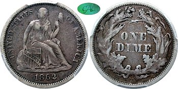 GFRC Open Set Registry - Tenafly 1862 Seated  10C