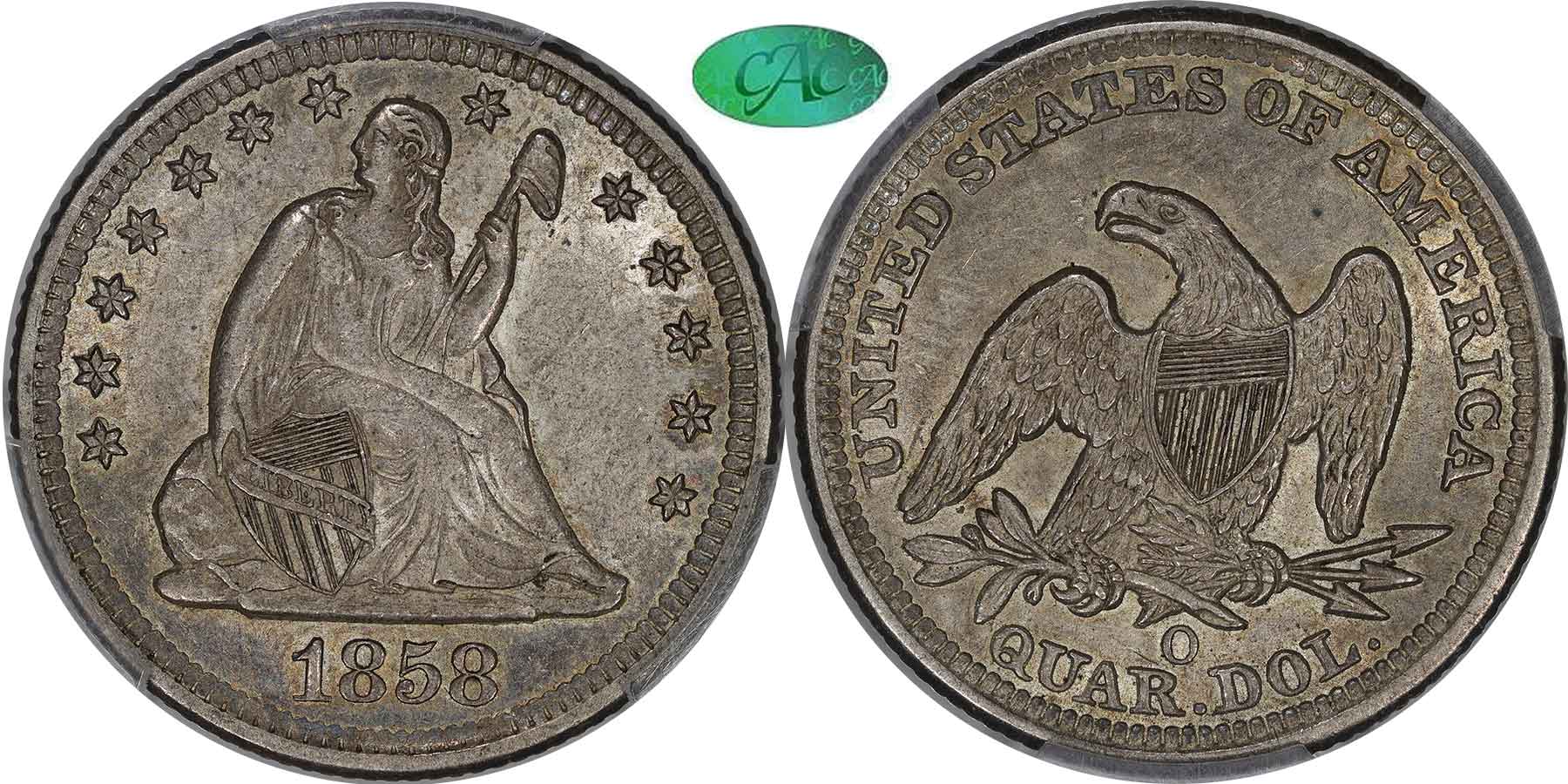 GFRC Open Set Registry - MIKE VERHULST 1858 Seated  25C