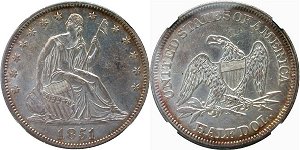 GFRC Open Set Registry - Herms Halves 1851 Seated  50C
