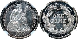 GFRC Open Set Registry - Dale Miller 1869 Seated  10C