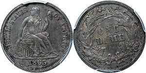 GFRC Open Set Registry - Coulombe Family 1865 Seated  10C