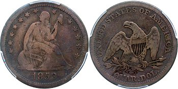 GFRC Open Set Registry - West Side 1853 Seated No Arrows 25C