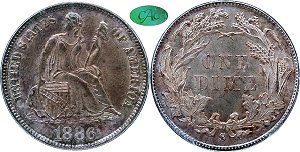 GFRC Open Set Registry - Dale Miller 1886 Seated  10C