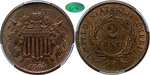 GFRC Open Set Registry - Civil War 1864 Early Copper Large Motto 2C