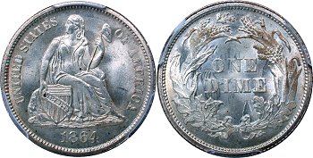 GFRC Open Set Registry - Coulombe Family 1864 Seated  10C