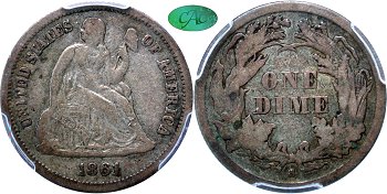 GFRC Open Set Registry - Tenafly 1861 Seated  10C