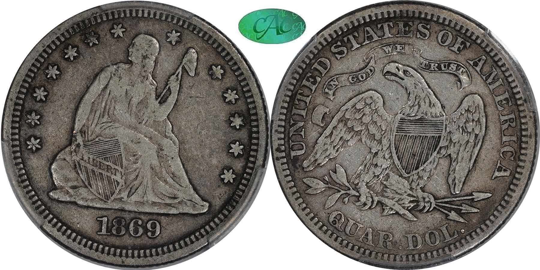 GFRC Open Set Registry - Iowa Collection III 1869 Seated  25C