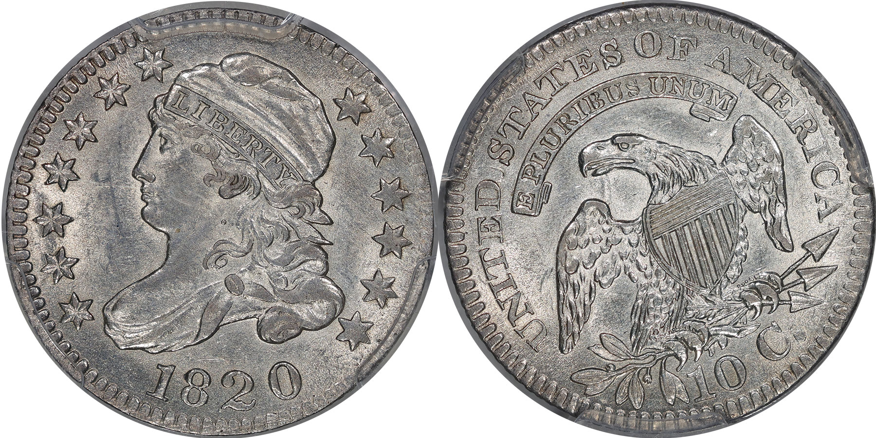Capped Bust 10C 1820