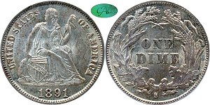 GFRC Open Set Registry - Tenafly 1891 Seated  10C