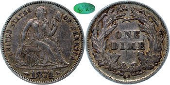 GFRC Open Set Registry - Gerry Fortin 1874 Seated With Arrows 10C