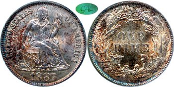 GFRC Open Set Registry - Gerry Fortin 1887 Seated  10C