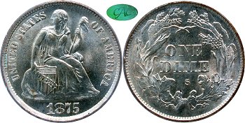 GFRC Open Set Registry - Gerry Fortin 1875 Seated  10C