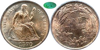GFRC Open Set Registry - Dale Miller 1870 Seated  10C