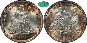 GFRC Open Set Registry - Gene Gardner 1871 Seated  25C