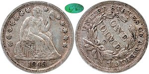 GFRC Open Set Registry - Dale Miller 1849 Seated Large O 10C