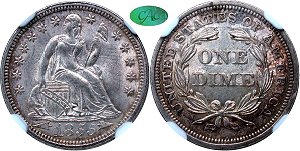 GFRC Open Set Registry - Tenafly 1855 Seated With Arrows 10C