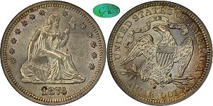 GFRC Open Set Registry - Pikes Peak 1876 Seated  25C