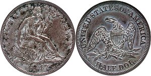 GFRC Open Set Registry - Herms Halves 1847 Seated  50C