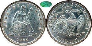GFRC Open Set Registry - MIKE VERHULST 1882 Seated  25C