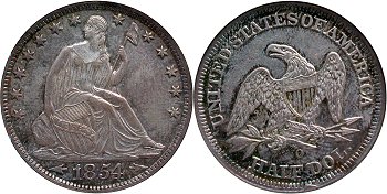 GFRC Open Set Registry - Husky Collection 1854-1855 Seated With Arrows 50C