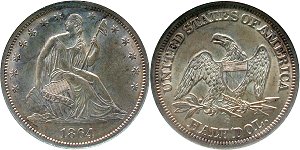 GFRC Open Set Registry - Herms Halves 1864 Seated  50C