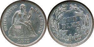 GFRC Open Set Registry - Sacandaga 1872 Seated  10C