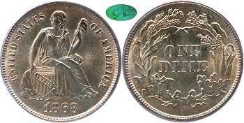 GFRC Open Set Registry - Dale Miller 1868 Seated  10C