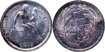 GFRC Open Set Registry - Dale Miller 1875 Seated In Wreath 10C