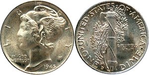 GFRC Open Set Registry - Alexandria 1916-1945 Mercury  10C