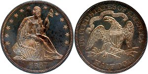 GFRC Open Set Registry - Piedmont 1866-1891 Seated With Motto 50C