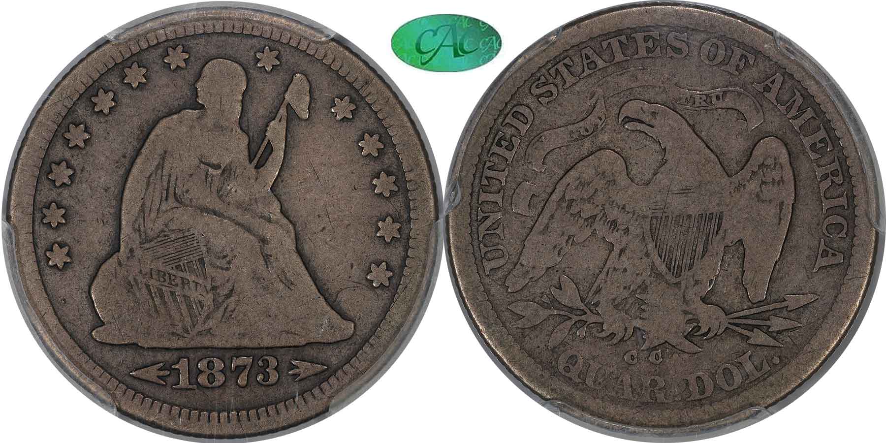 GFRC Open Set Registry - MIKE VERHULST 1873 Seated With Arrows 25C