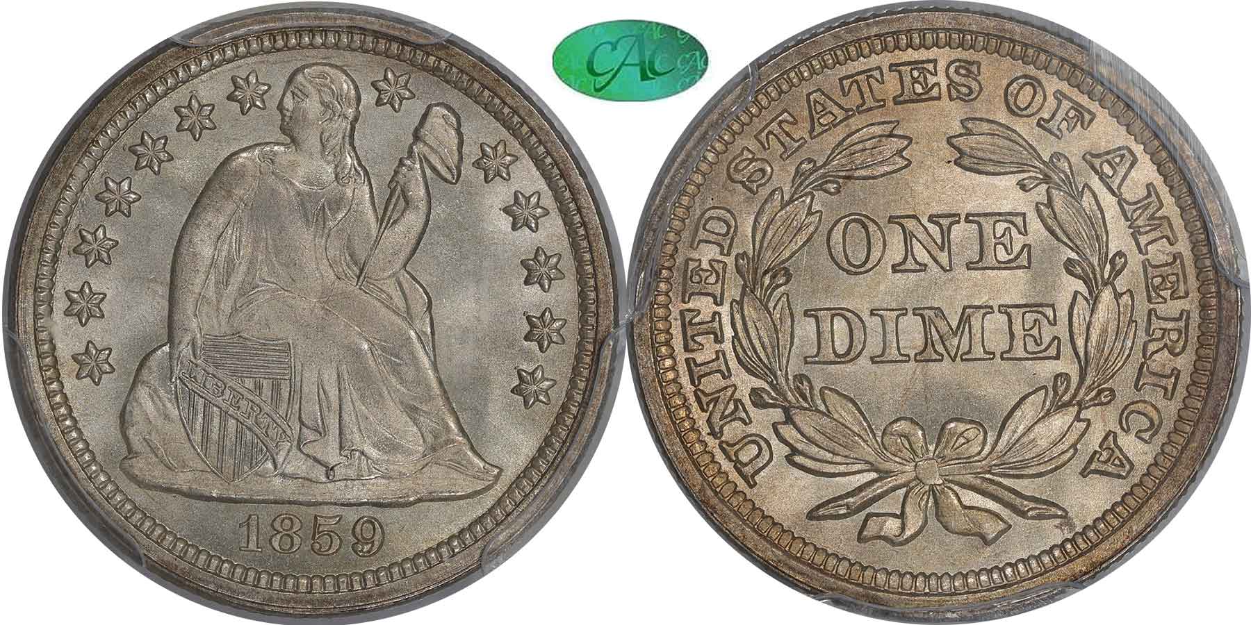 GFRC Open Set Registry - Newtown 1859 Seated  10C