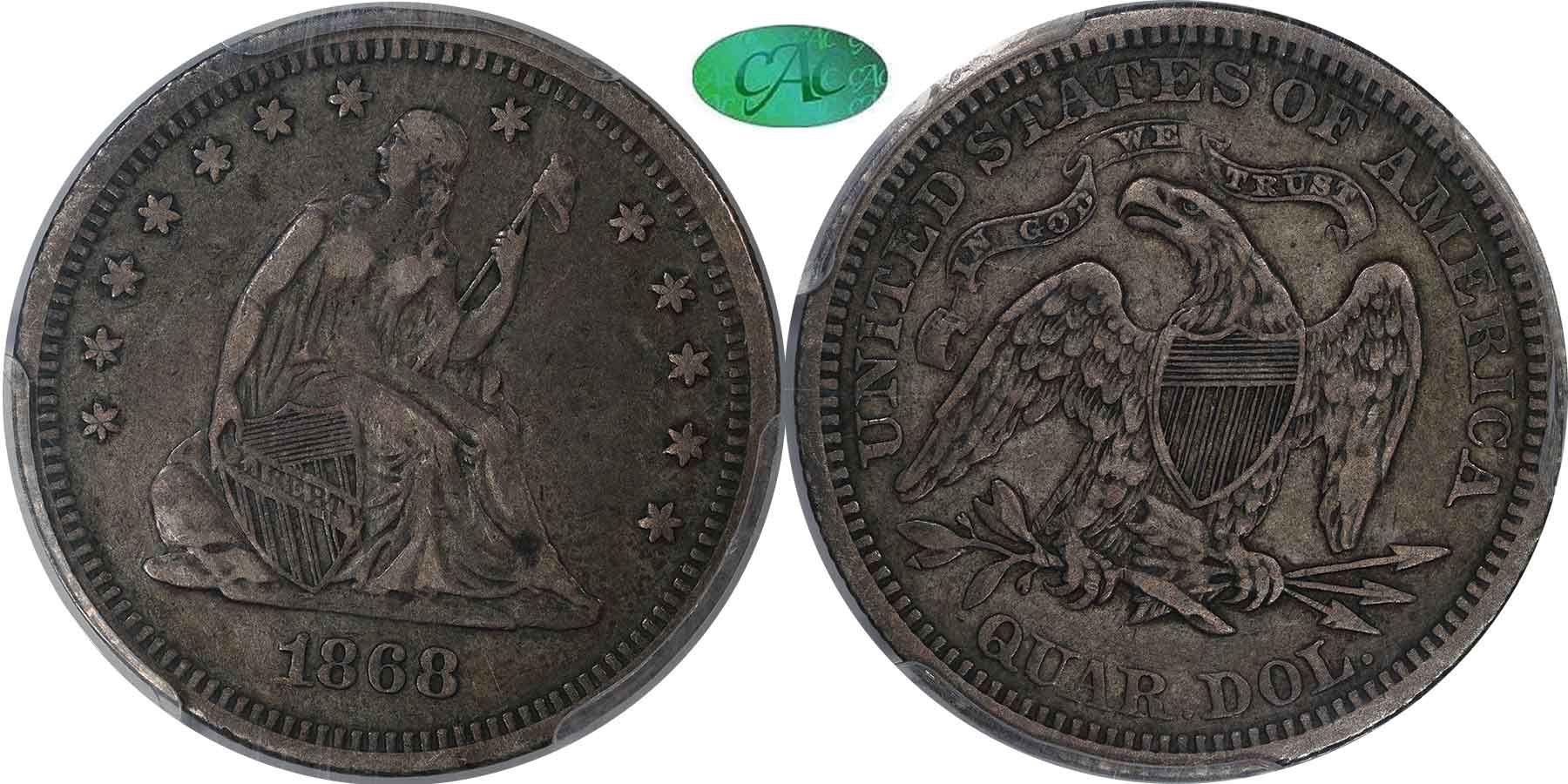 GFRC Open Set Registry - MIKE VERHULST 1868 Seated  25C