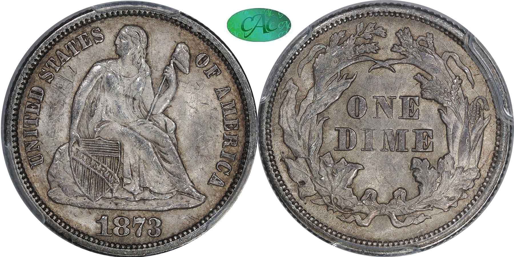GFRC Open Set Registry - Coulombe Family 1873 Seated No Arrows, Open 3 10C